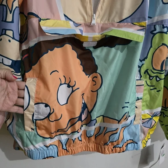 NWT Members Only x Nickelodeon Rugrats FZ Blue & Green Windbreaker Jacket - Picture 14 of 17